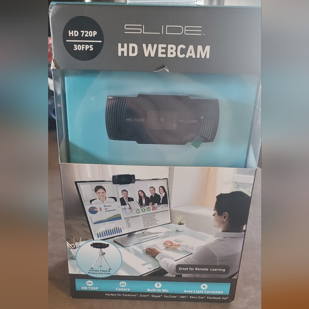 Slide HD Webcam HD 720P, new in box
